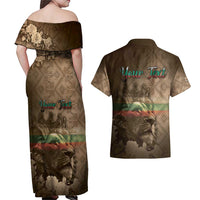 Personalized Bulgaria Couples Matching Off Shoulder Maxi Dress and Hawaiian Shirt Lion King Is Pride - Wonder Print Shop