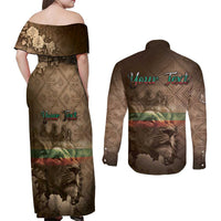 Personalized Bulgaria Couples Matching Off Shoulder Maxi Dress and Long Sleeve Button Shirt Lion King Is Pride - Wonder Print Shop