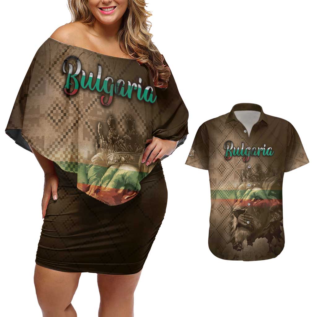 Personalized Bulgaria Couples Matching Off Shoulder Short Dress and Hawaiian Shirt Lion King Is Pride - Wonder Print Shop