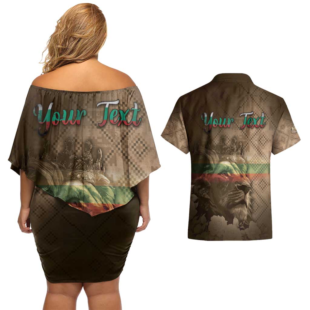 Personalized Bulgaria Couples Matching Off Shoulder Short Dress and Hawaiian Shirt Lion King Is Pride - Wonder Print Shop