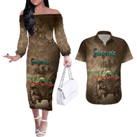 Personalized Bulgaria Couples Matching Off The Shoulder Long Sleeve Dress and Hawaiian Shirt Lion King Is Pride - Wonder Print Shop
