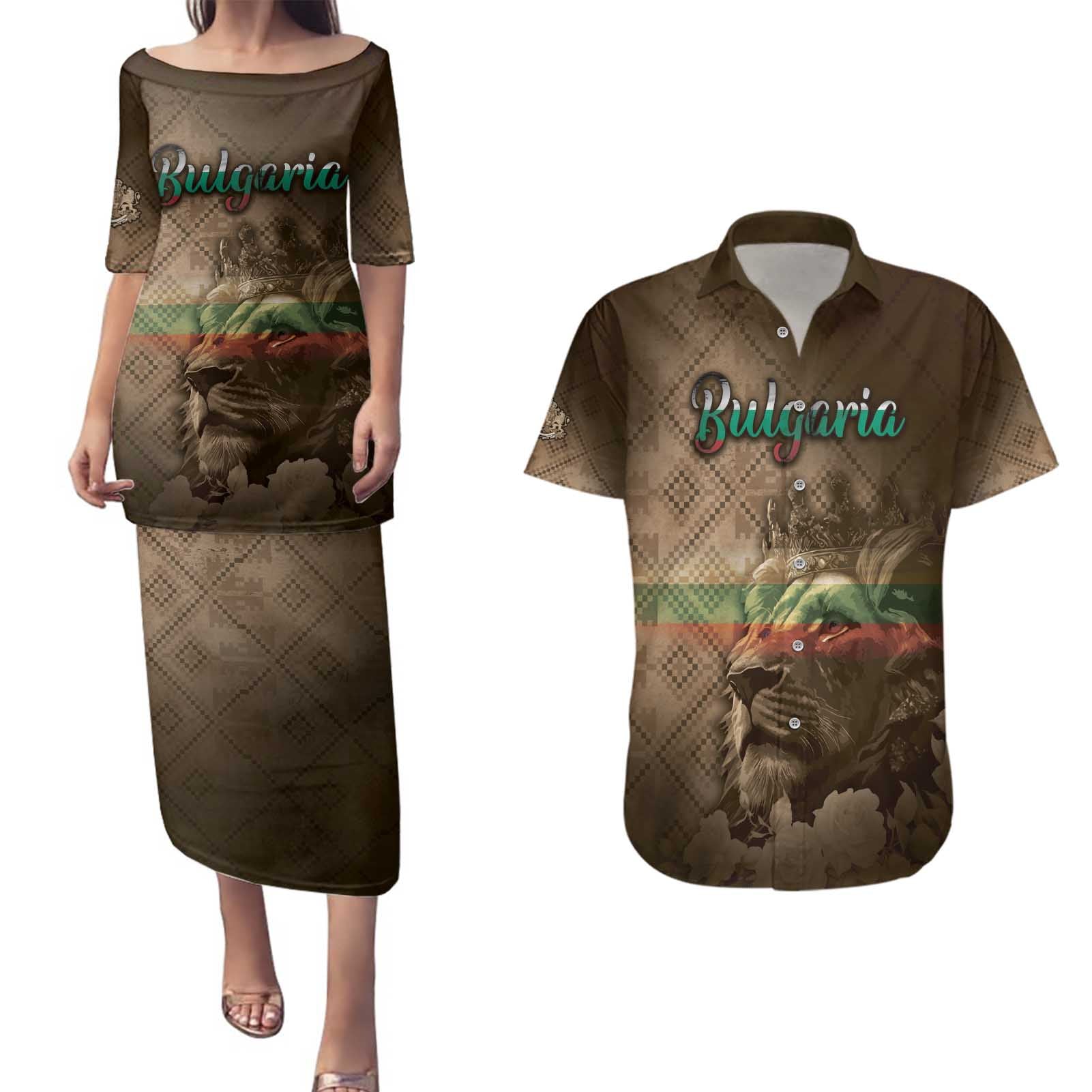 Personalized Bulgaria Couples Matching Puletasi and Hawaiian Shirt Lion King Is Pride - Wonder Print Shop