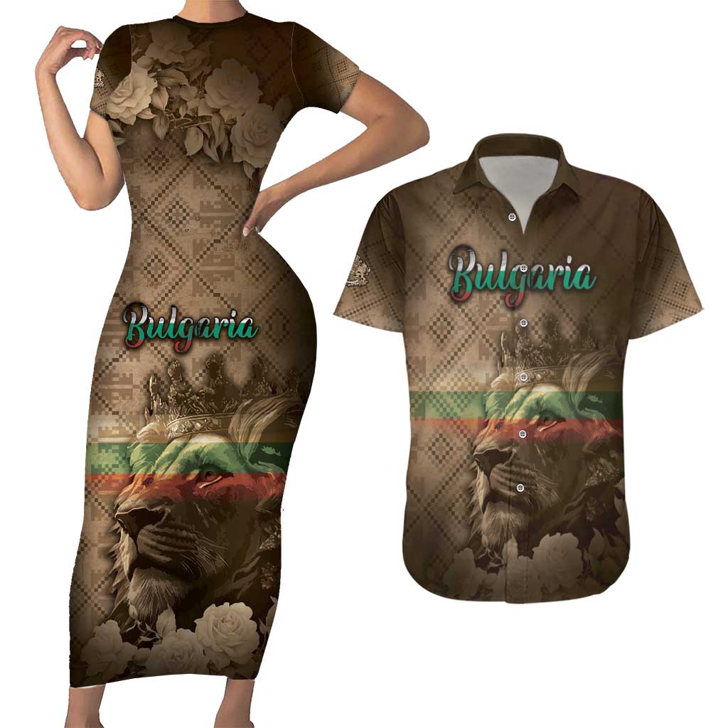 Personalized Bulgaria Couples Matching Short Sleeve Bodycon Dress and Hawaiian Shirt Lion King Is Pride - Wonder Print Shop