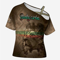 Personalized Bulgaria Cross Shoulder Shirt Lion King Is Pride - Wonder Print Shop