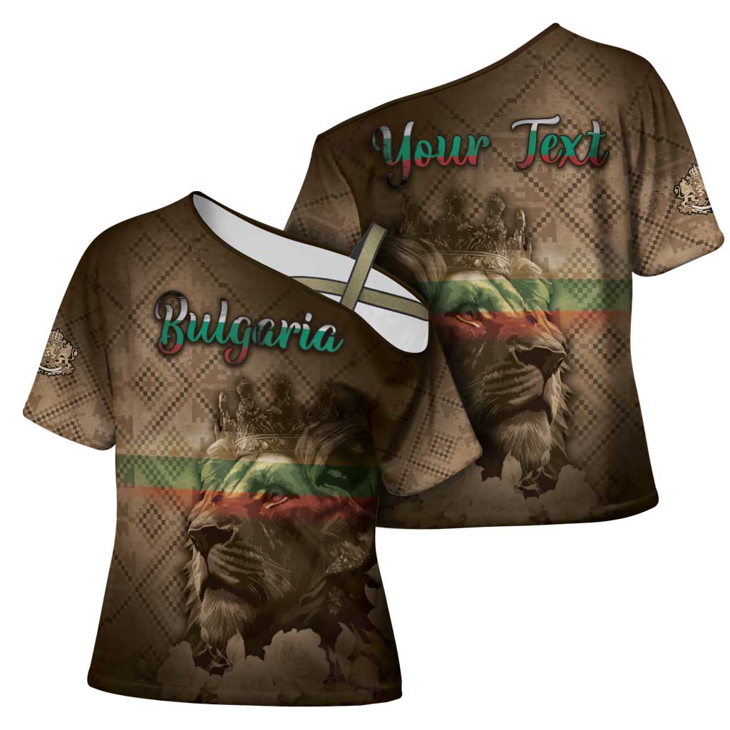 Personalized Bulgaria Cross Shoulder Shirt Lion King Is Pride - Wonder Print Shop