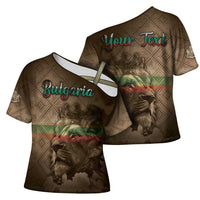 Personalized Bulgaria Cross Shoulder Shirt Lion King Is Pride - Wonder Print Shop