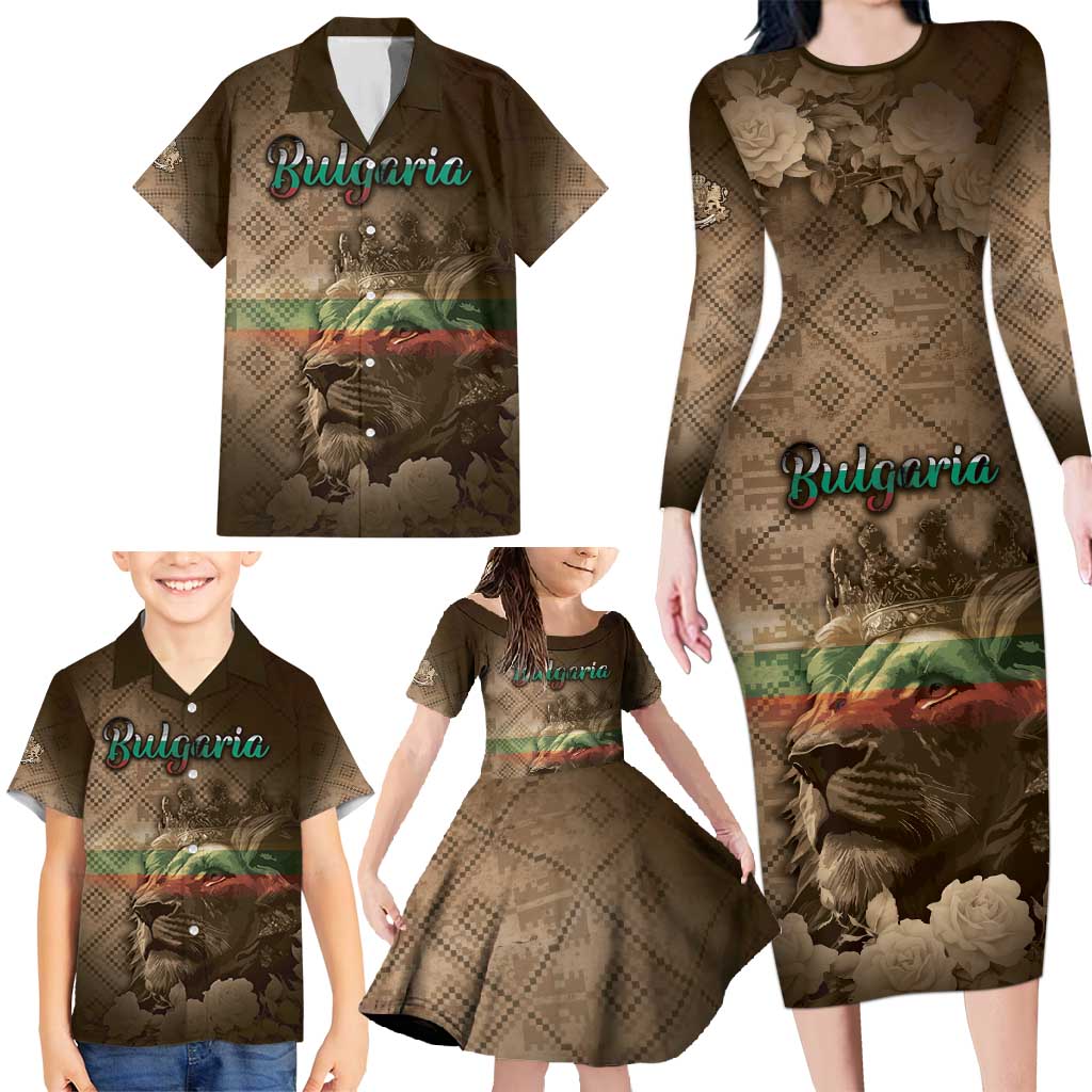 Personalized Bulgaria Family Matching Long Sleeve Bodycon Dress and Hawaiian Shirt Lion King Is Pride - Wonder Print Shop