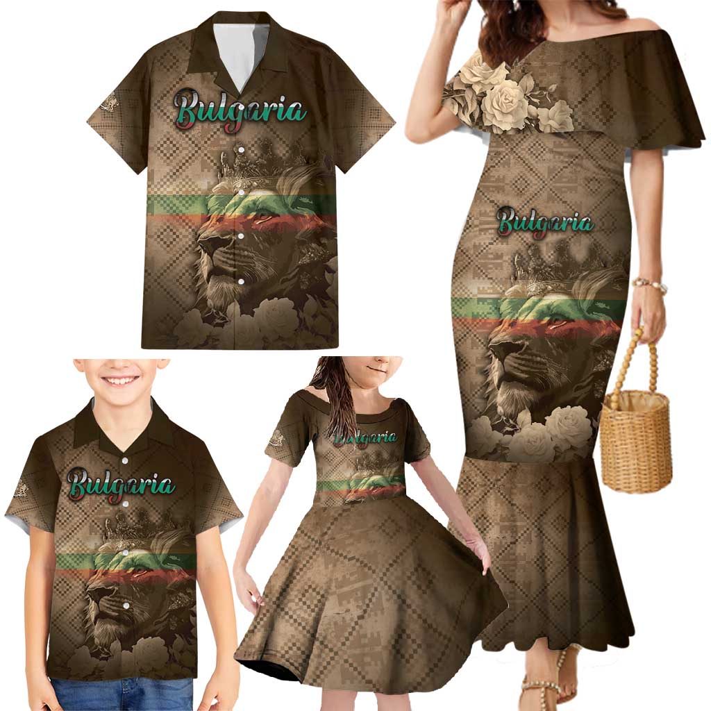 Personalized Bulgaria Family Matching Mermaid Dress and Hawaiian Shirt Lion King Is Pride - Wonder Print Shop