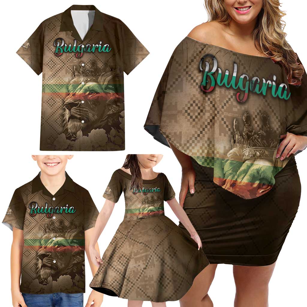 Personalized Bulgaria Family Matching Off Shoulder Short Dress and Hawaiian Shirt Lion King Is Pride - Wonder Print Shop