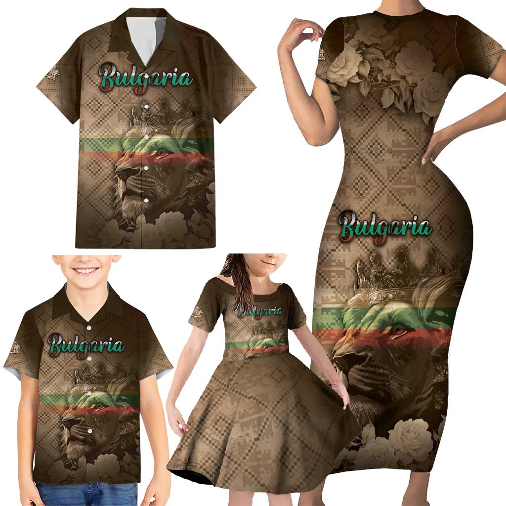 Personalized Bulgaria Family Matching Short Sleeve Bodycon Dress and Hawaiian Shirt Lion King Is Pride - Wonder Print Shop