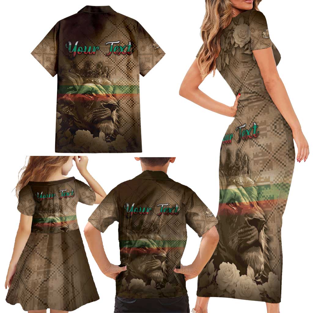 Personalized Bulgaria Family Matching Short Sleeve Bodycon Dress and Hawaiian Shirt Lion King Is Pride - Wonder Print Shop