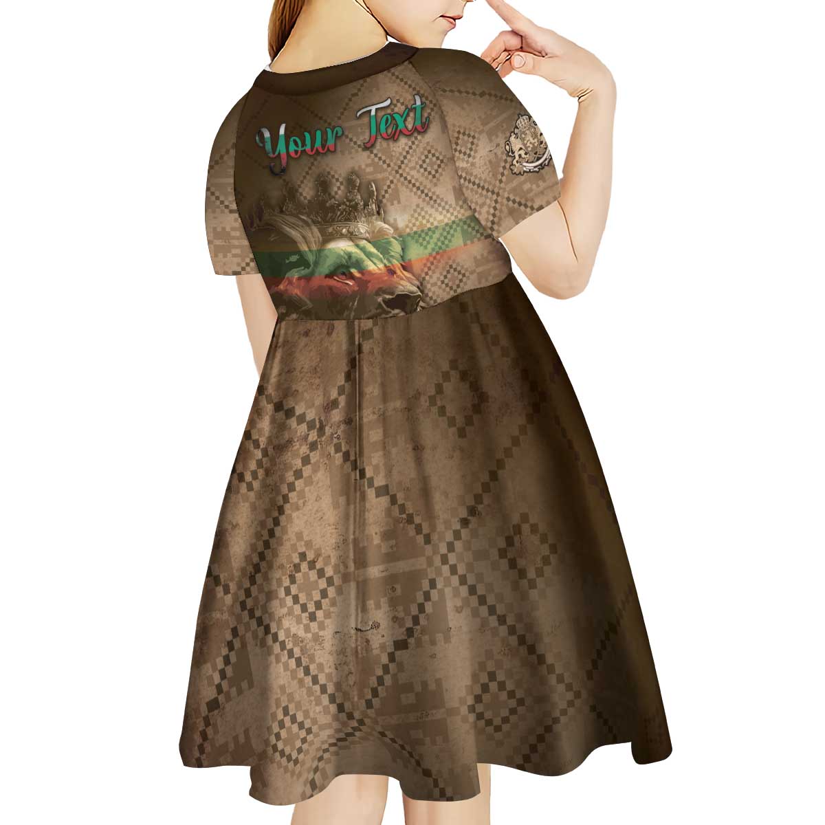 Personalized Bulgaria Kid Short Sleeve Dress Lion King Is Pride - Wonder Print Shop