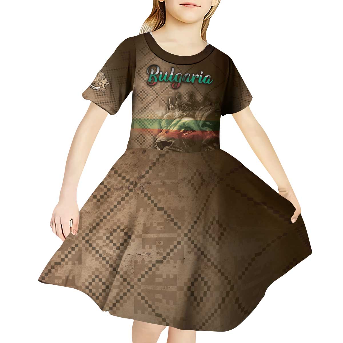 Personalized Bulgaria Kid Short Sleeve Dress Lion King Is Pride - Wonder Print Shop