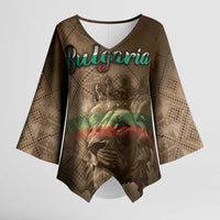 Personalized Bulgaria Kimono Sleeve Blouse Lion King Is Pride - Wonder Print Shop