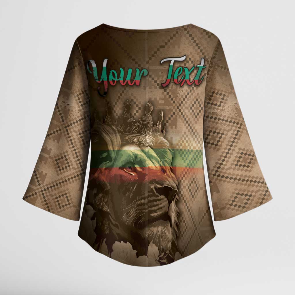 Personalized Bulgaria Kimono Sleeve Blouse Lion King Is Pride - Wonder Print Shop