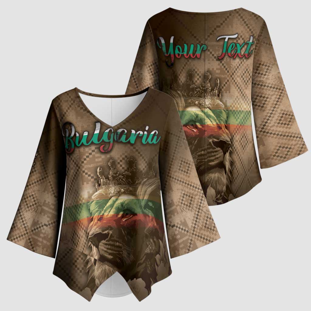 Personalized Bulgaria Kimono Sleeve Blouse Lion King Is Pride - Wonder Print Shop