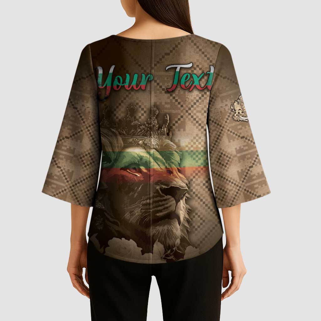 Personalized Bulgaria Kimono Sleeve Blouse Lion King Is Pride - Wonder Print Shop