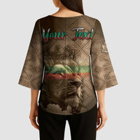 Personalized Bulgaria Kimono Sleeve Blouse Lion King Is Pride - Wonder Print Shop