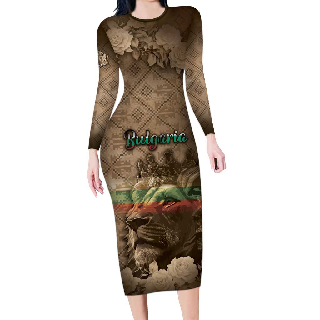 Personalized Bulgaria Long Sleeve Bodycon Dress Lion King Is Pride - Wonder Print Shop