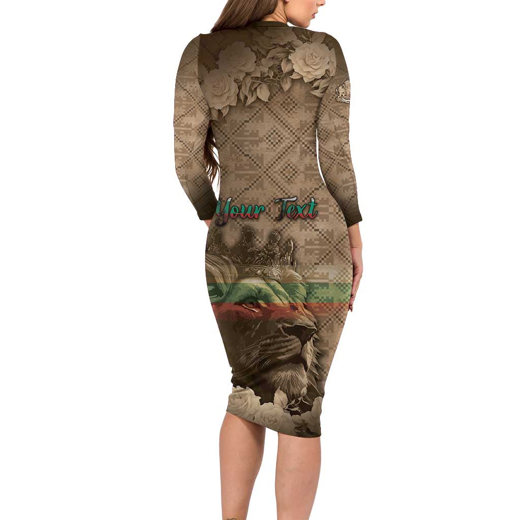 Personalized Bulgaria Long Sleeve Bodycon Dress Lion King Is Pride - Wonder Print Shop