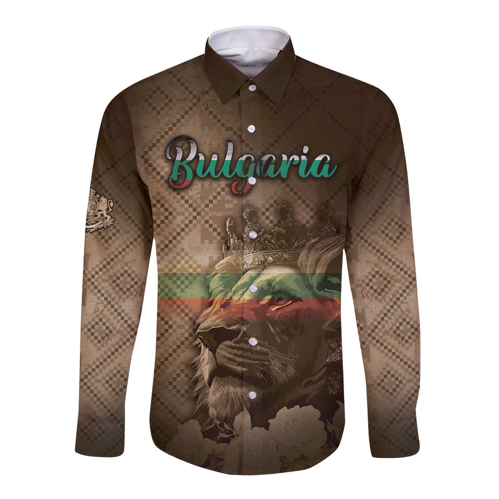 Personalized Bulgaria Long Sleeve Button Shirt Lion King Is Pride - Wonder Print Shop