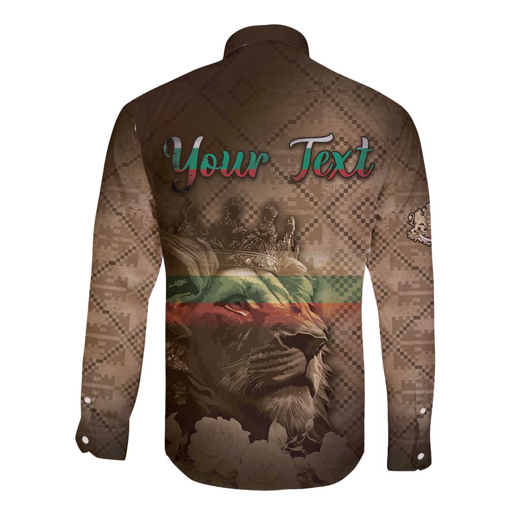 Personalized Bulgaria Long Sleeve Button Shirt Lion King Is Pride - Wonder Print Shop