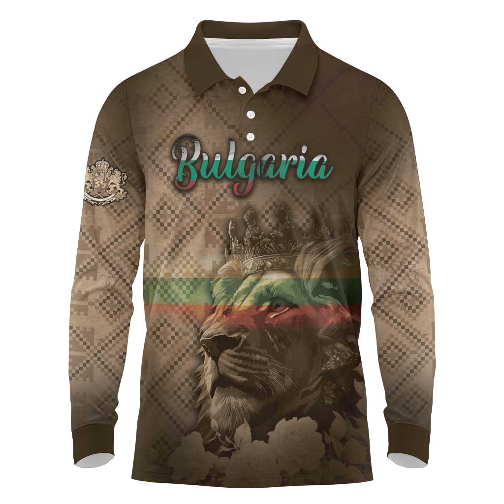 Personalized Bulgaria Long Sleeve Polo Shirt Lion King Is Pride - Wonder Print Shop