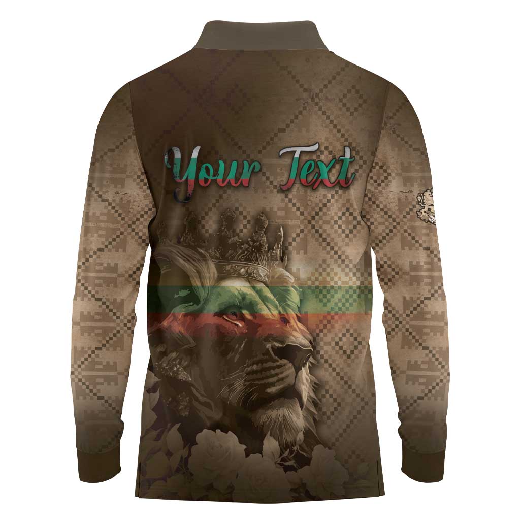 Personalized Bulgaria Long Sleeve Polo Shirt Lion King Is Pride - Wonder Print Shop