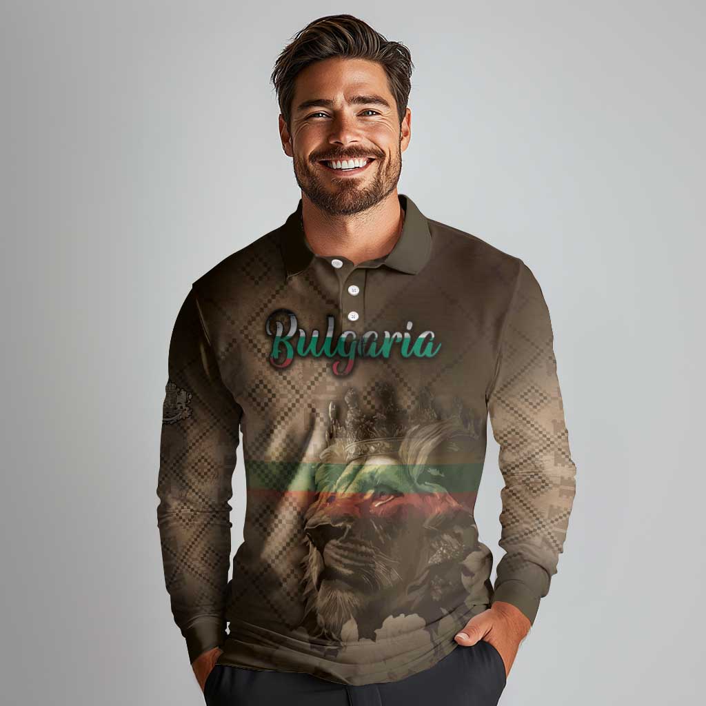 Personalized Bulgaria Long Sleeve Polo Shirt Lion King Is Pride - Wonder Print Shop