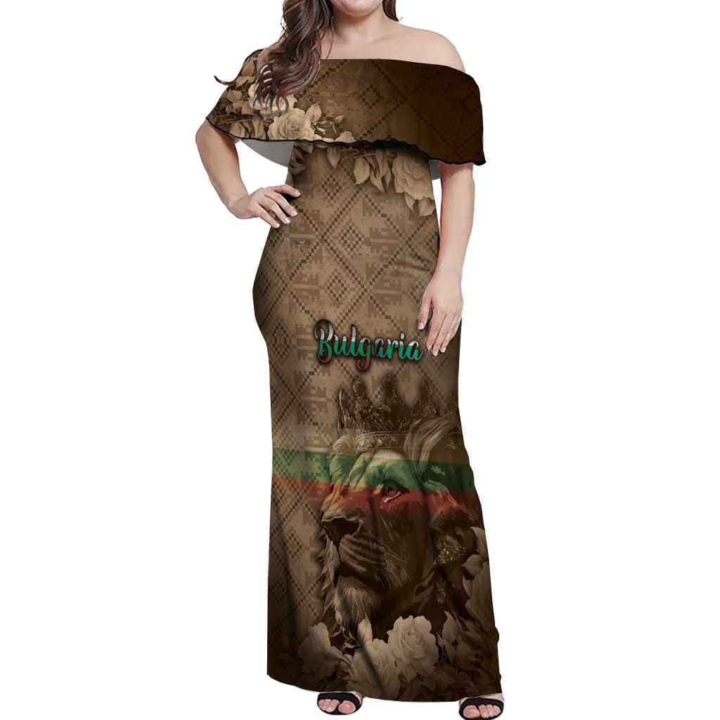 Personalized Bulgaria Off Shoulder Maxi Dress Lion King Is Pride - Wonder Print Shop