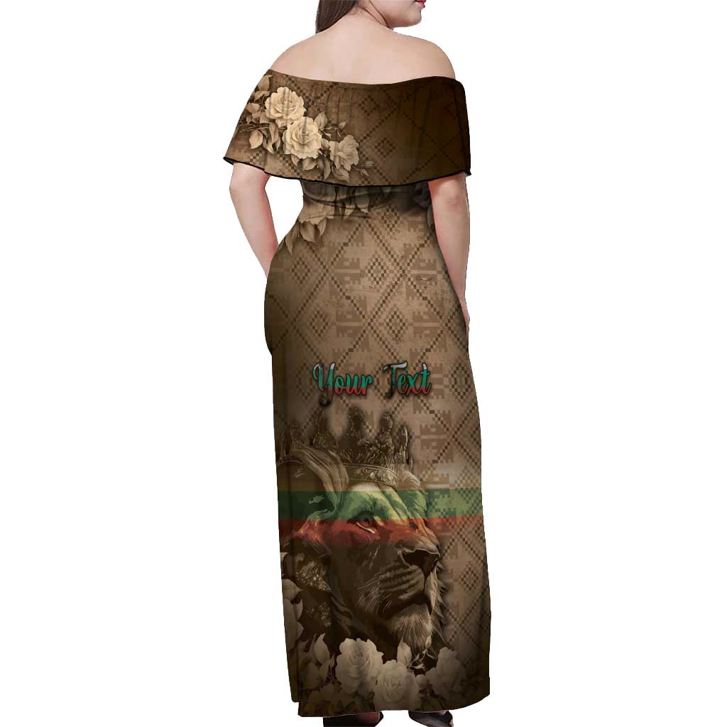 Personalized Bulgaria Off Shoulder Maxi Dress Lion King Is Pride - Wonder Print Shop
