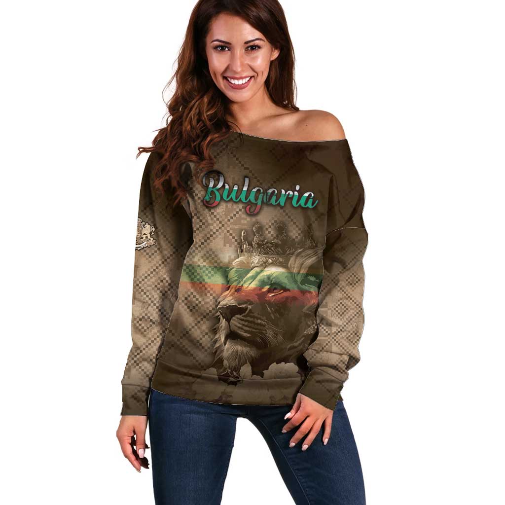 Personalized Bulgaria Off Shoulder Sweater Lion King Is Pride - Wonder Print Shop