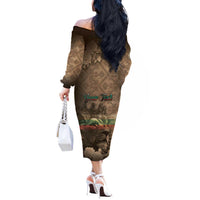 Personalized Bulgaria Off The Shoulder Long Sleeve Dress Lion King Is Pride - Wonder Print Shop