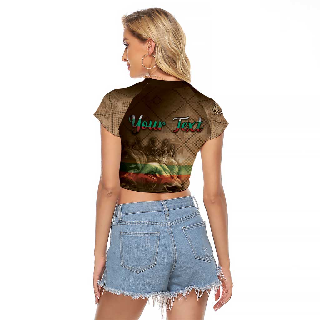 Personalized Bulgaria Raglan Cropped T Shirt Lion King Is Pride - Wonder Print Shop