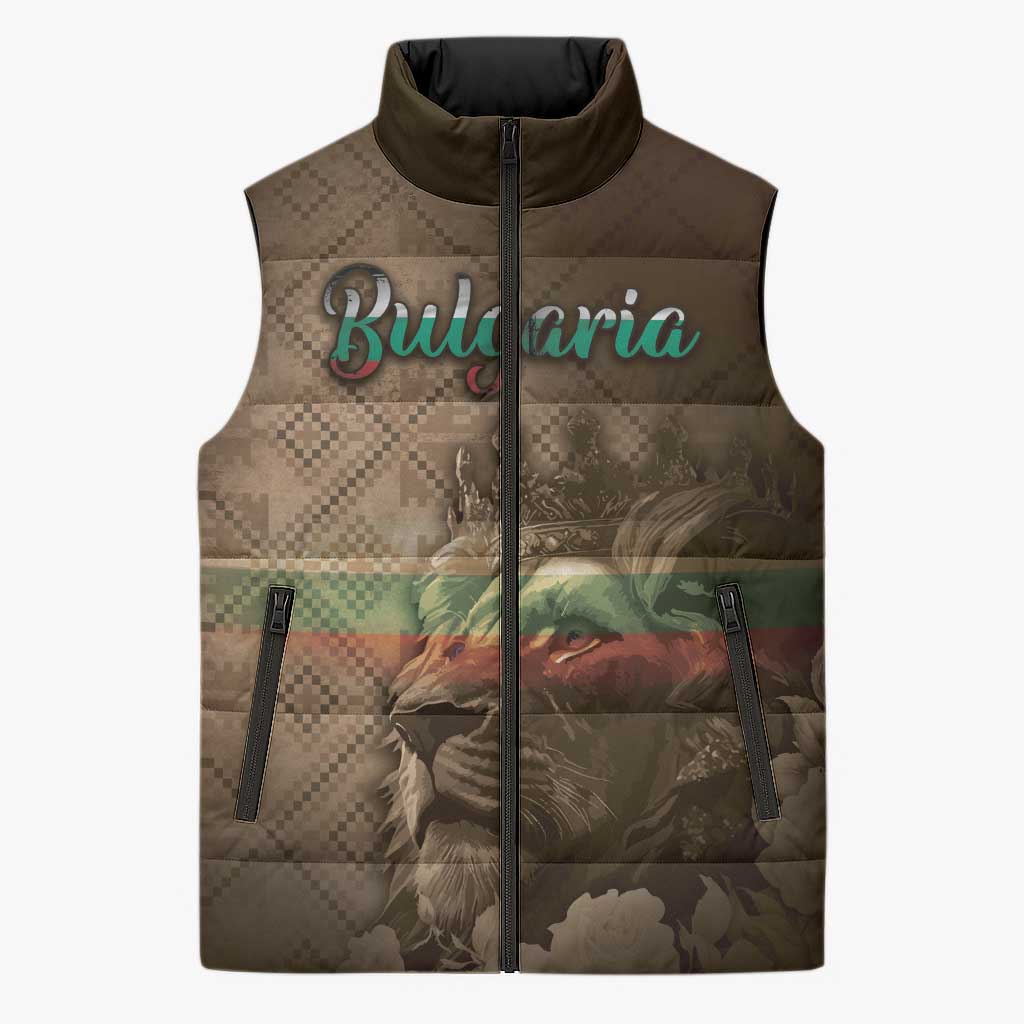 Personalized Bulgaria Sleeveless Puffer Jacket Lion King Is Pride - Wonder Print Shop