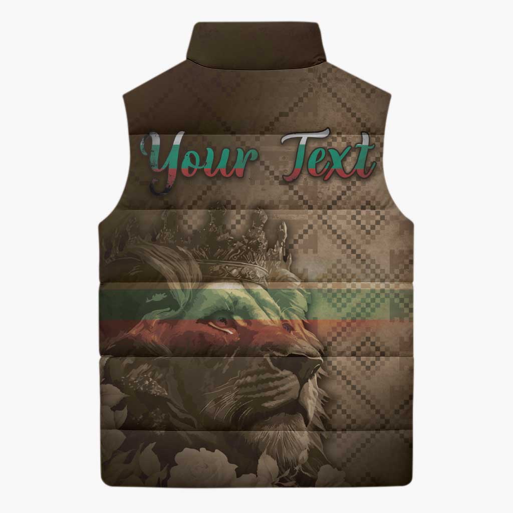 Personalized Bulgaria Sleeveless Puffer Jacket Lion King Is Pride - Wonder Print Shop