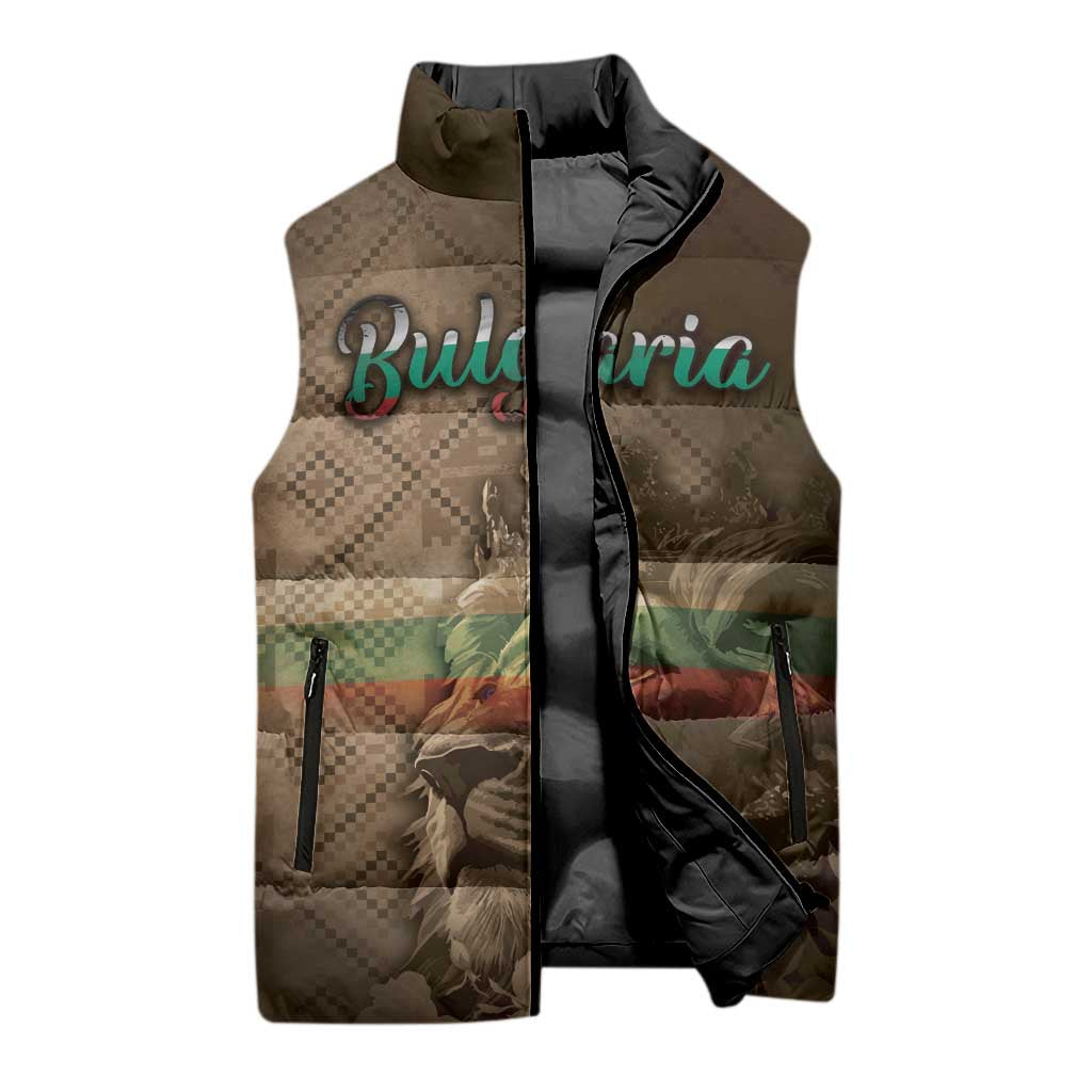 Personalized Bulgaria Sleeveless Puffer Jacket Lion King Is Pride - Wonder Print Shop