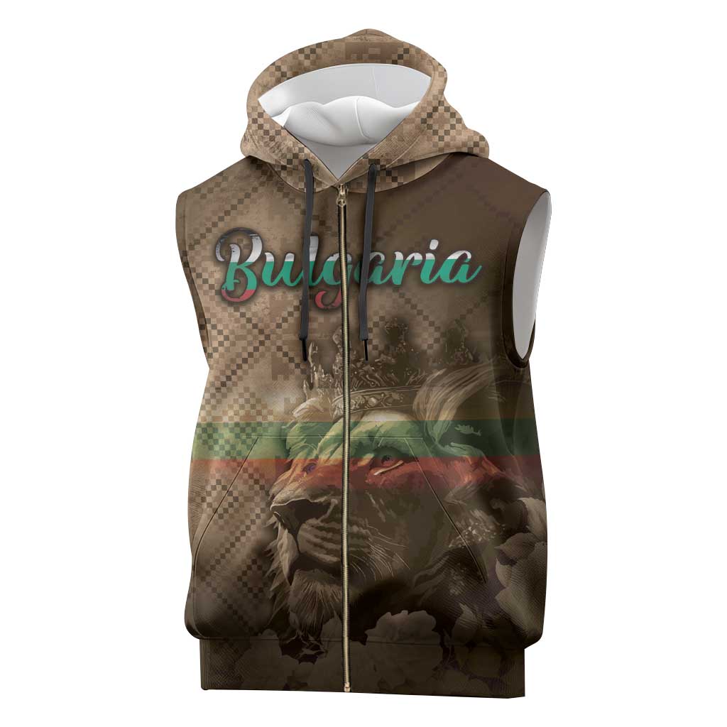 Personalized Bulgaria Sleeveless Zip Hoodie Lion King Is Pride - Wonder Print Shop