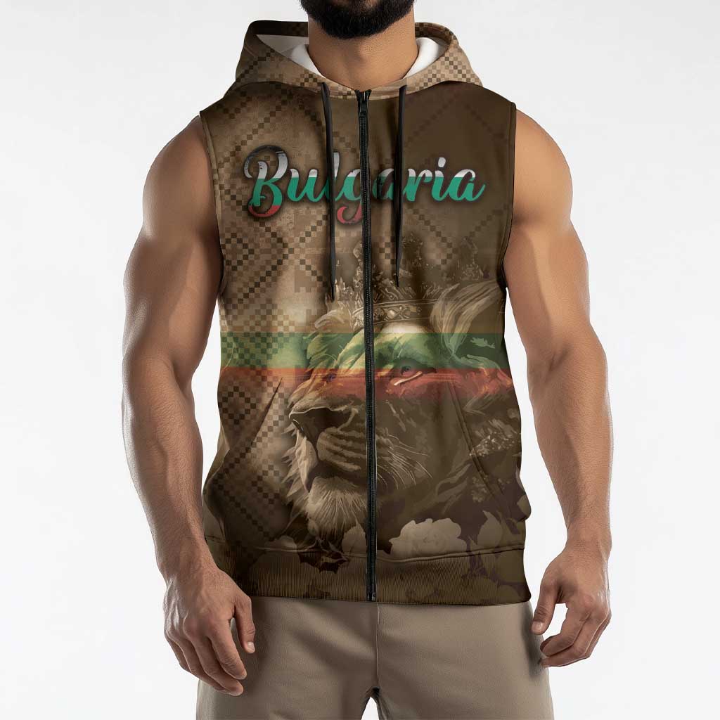 Personalized Bulgaria Sleeveless Zip Hoodie Lion King Is Pride - Wonder Print Shop