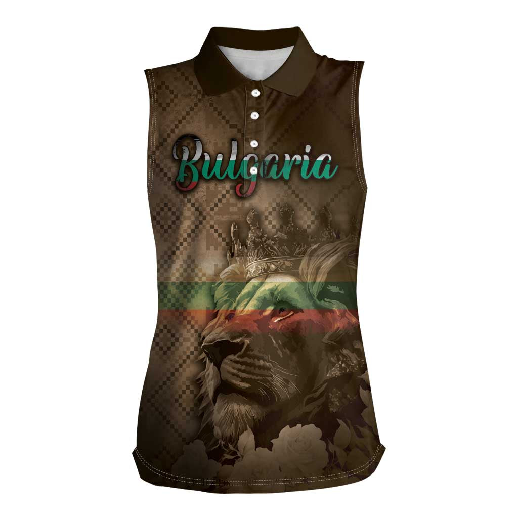Personalized Bulgaria Women Sleeveless Polo Shirt Lion King Is Pride - Wonder Print Shop