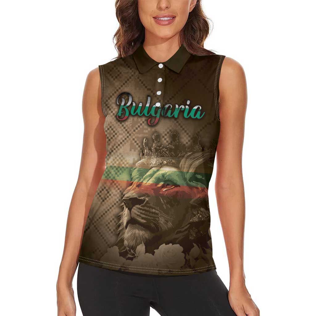 Personalized Bulgaria Women Sleeveless Polo Shirt Lion King Is Pride - Wonder Print Shop