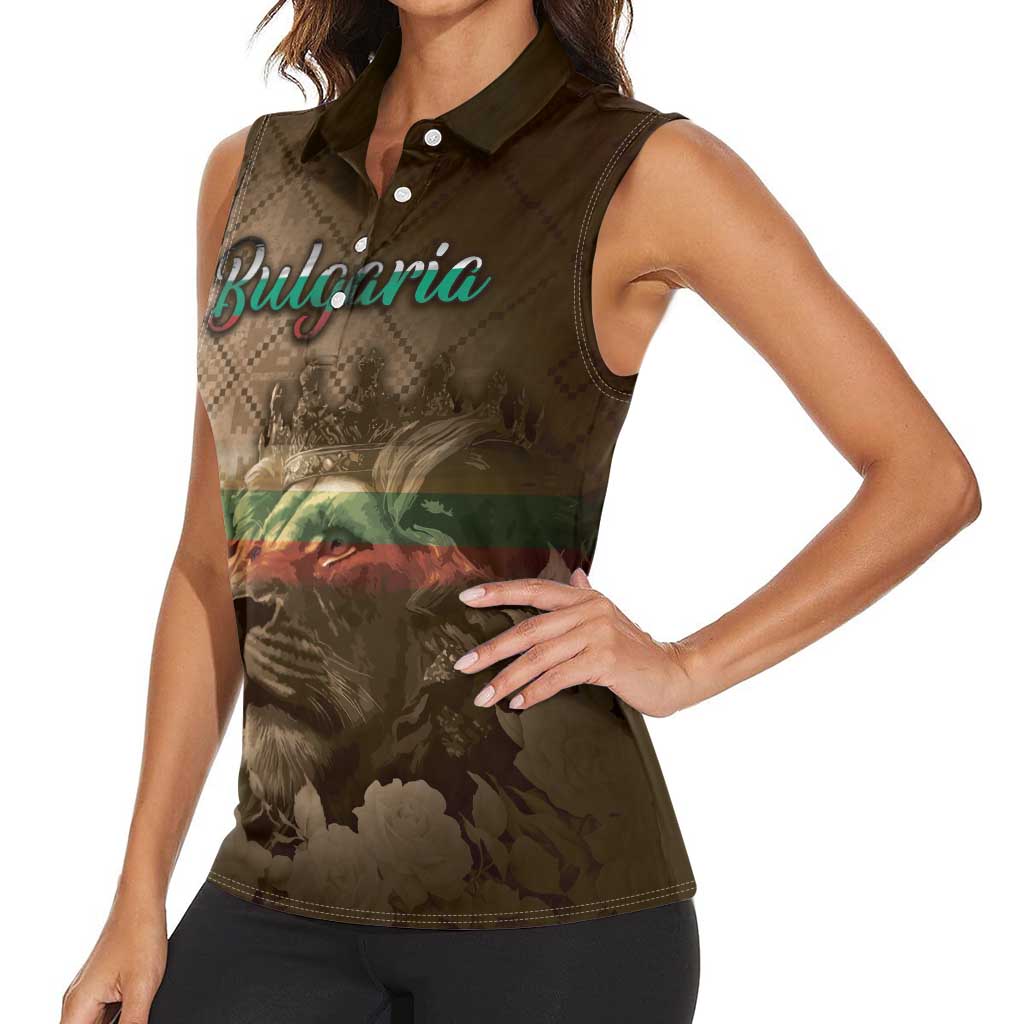 Personalized Bulgaria Women Sleeveless Polo Shirt Lion King Is Pride - Wonder Print Shop