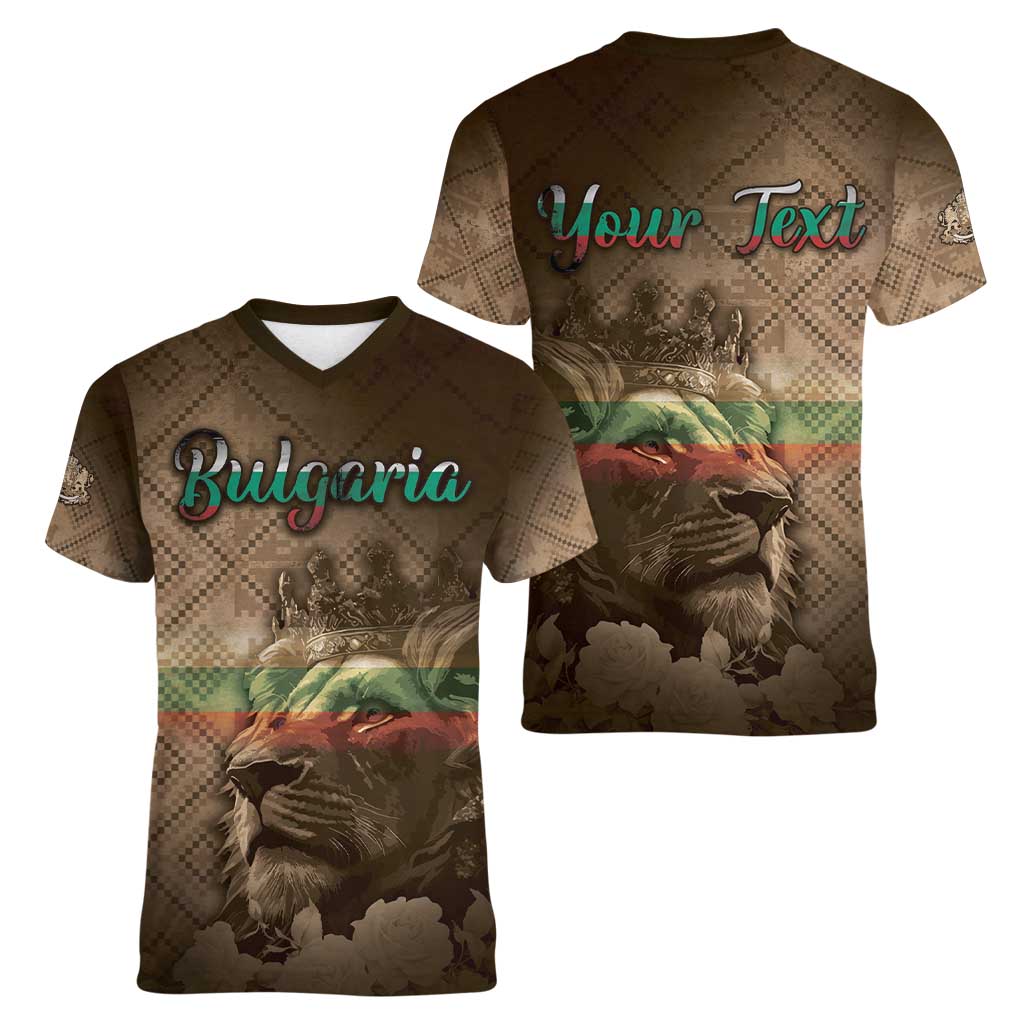Personalized Bulgaria Women V-Neck T-Shirt Lion King Is Pride - Wonder Print Shop
