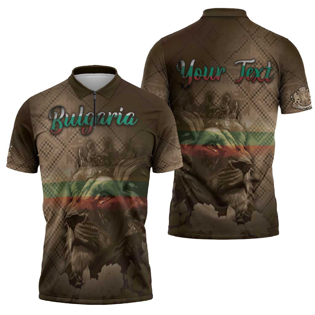 Personalized Bulgaria Zipper Polo Shirt Lion King Is Pride - Wonder Print Shop