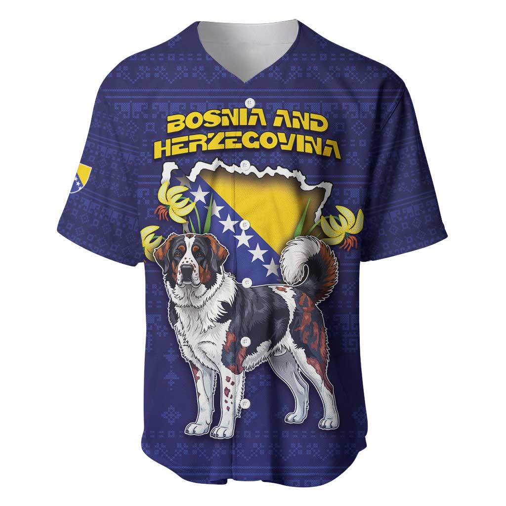 Personalized Bosnia And Herzegovina Baseball Jersey The Tornjak With Lilium Bosniacum - Wonder Print Shop