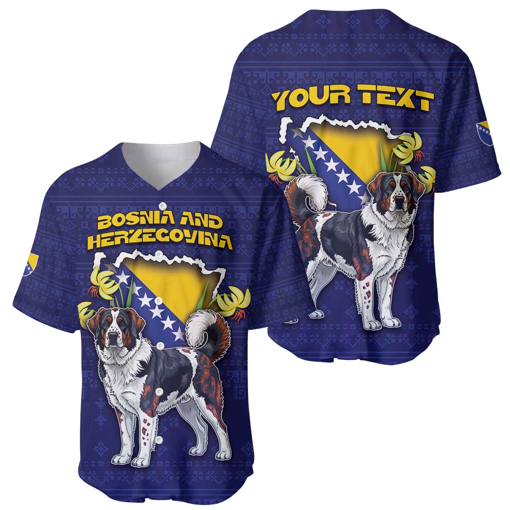 Personalized Bosnia And Herzegovina Baseball Jersey The Tornjak With Lilium Bosniacum - Wonder Print Shop