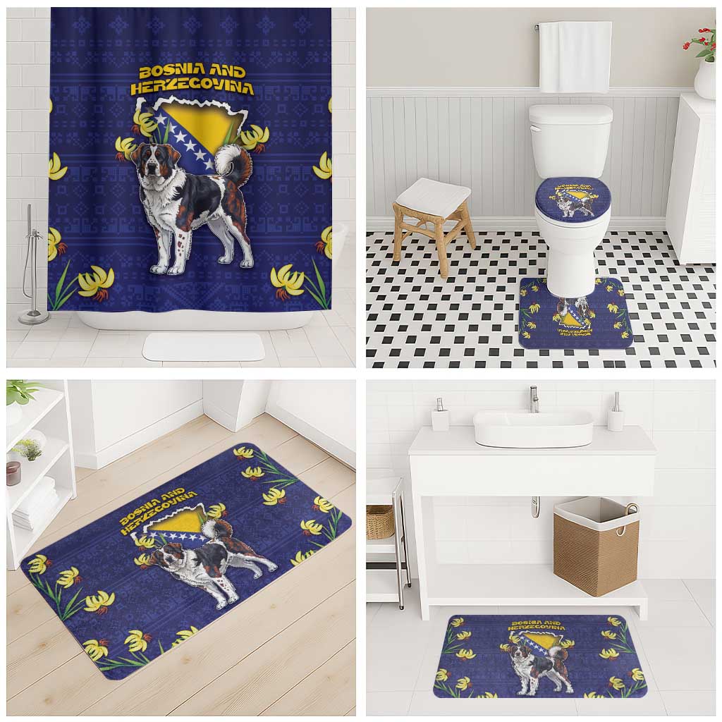 Bosnia And Herzegovina Bathroom Set The Tornjak With Lilium Bosniacum - Wonder Print Shop