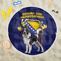 Bosnia And Herzegovina Beach Blanket The Tornjak With Lilium Bosniacum - Wonder Print Shop