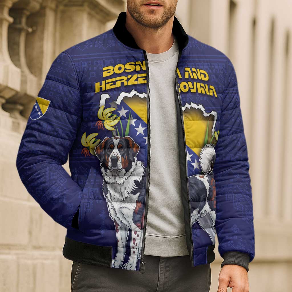 Personalized Bosnia And Herzegovina Bomber Puffer Jacket The Tornjak With Lilium Bosniacum - Wonder Print Shop