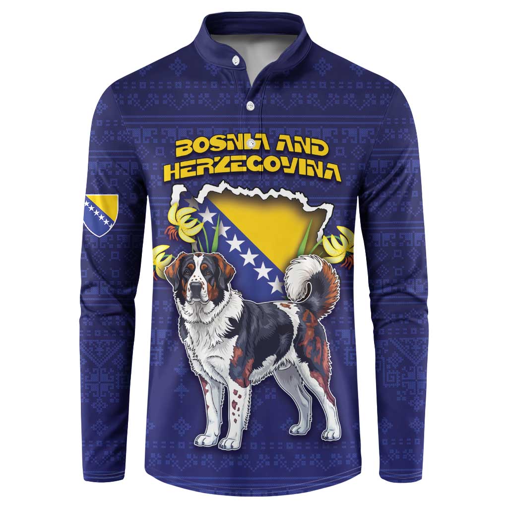 Personalized Bosnia And Herzegovina Button Sweatshirt The Tornjak With Lilium Bosniacum - Wonder Print Shop